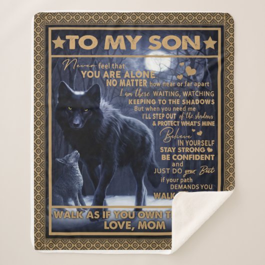 Gepersonaliseerd aan mijn zoon, Son Birthday Gift Sherpa Deken (Voorkant)