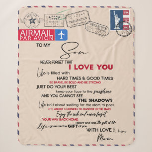 Gepersonaliseerd aan mijn zoon, Son Birthday Gift Sherpa Deken