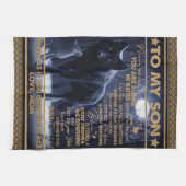 Gepersonaliseerd aan mijn zoon, Son Birthday Gift Theedoek (Horizontaal)
