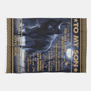 Gepersonaliseerd aan mijn zoon, Son Birthday Gift Theedoek