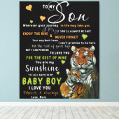 Gepersonaliseerd aan mijn zoon van Love Mam Canvas Afdruk (Insitu (Houten vloer))