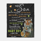 Gepersonaliseerd aan mijn zoon van Love Mam Fleece Deken (Voorkant)