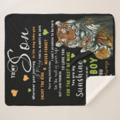 Gepersonaliseerd aan mijn zoon van Love Mam Sherpa Deken (Voorkant (horizontaal))