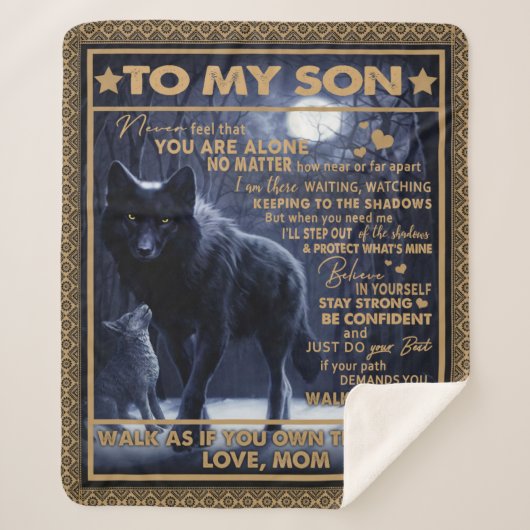 Gepersonaliseerd aan mijn zoon verjaardagscadeau, sherpa deken (Voorkant)