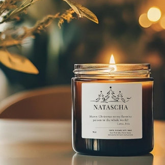 Gepersonaliseerd Aangepast Bericht Kerstkaars Labe Vierkante Sticker