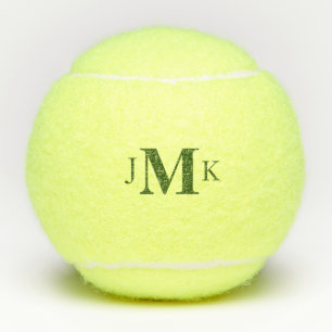 Gepersonaliseerd Aangepast Groen Monogram Tennisballen