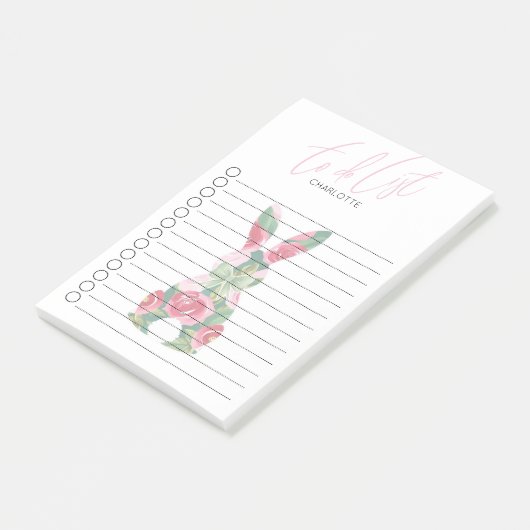 Gepersonaliseerd aangepast konijnenontwerp post-it® notes (Schuin)