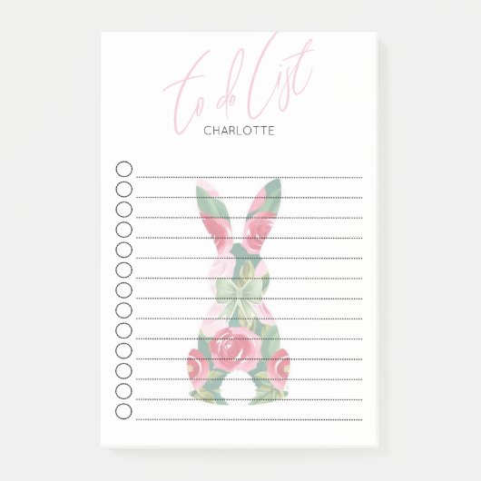 Gepersonaliseerd aangepast konijnenontwerp post-it® notes (Voorkant)