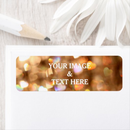 Gepersonaliseerd aangepast label Gold Glitter Retu (Insitu)