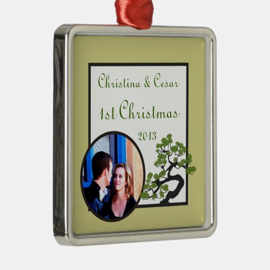 Gepersonaliseerd Aangepast Ornament Japans Groen B (Rechts)