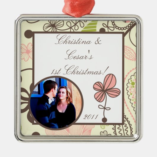 Gepersonaliseerd Aangepast Ornament Lente Roze/Gro (Voorkant)