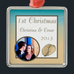 Gepersonaliseerd Aangepast Ornament Ocean Beach Sh<br><div class="desc">Personaliseer uw aangepaste Ornament met jouw naam en het jaar! Perfect kerstcadeau voor elk familielid of vriend! We hebben een hele lijn gewijd aan dit ontwerp hier in onze zazzle winkel onder de *Shop by WEDDING COLLECTIE menu tab om uitnodigingen (5x7), Return Labels, Mailing Labels, Envelope Seals, Postzegels, Cup Cake...</div>
