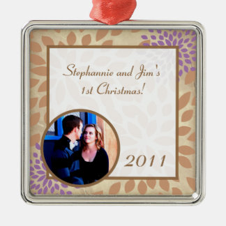 Gepersonaliseerd Aangepast Ornament Paarse/Groene