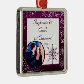 Gepersonaliseerd Aangepast Ornament Paarse Ster/Sn (Rechts)