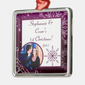 Gepersonaliseerd Aangepast Ornament Paarse Ster/Sn (Links)