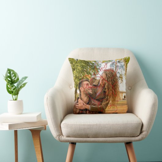 Gepersonaliseerd, aangepast paar kussen | Foto & n (Stoel)