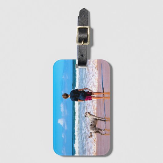 Gepersonaliseerd Aangepast Uw Pet Photo Bagagelabe Bagagelabel (Voorkant (verticaal))