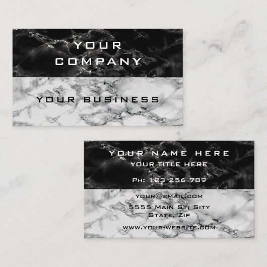 Gepersonaliseerd Aangepast Visitekaartje Marmeren  (Voorkant / Achterkant)
