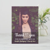 Gepersonaliseerd aangepaste foto afstudeer dankjew bedankkaart (Staand voorkant)