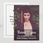 Gepersonaliseerd aangepaste foto afstudeer dankjew bedankkaart (Voorkant / Achterkant)