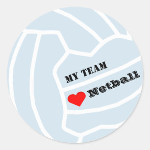 Gepersonaliseerd aangepaste kleur Netball Team Ronde Sticker