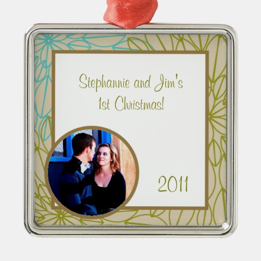 Gepersonaliseerd aangepaste Ornament Floral Burst (Voorkant)