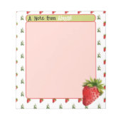 Gepersonaliseerd aardbei Notitieblok (Voorkant)