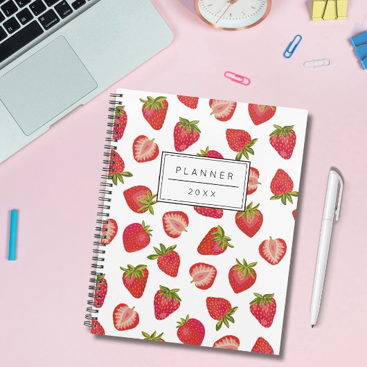 Gepersonaliseerd aardbeienpatroon 2023 planner