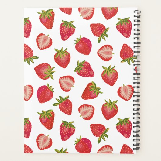 Gepersonaliseerd aardbeienpatroon 2023 planner (Achterkant)
