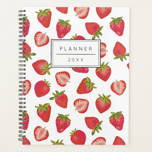 Gepersonaliseerd aardbeienpatroon 2023 planner (Voorkant)