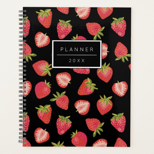 Gepersonaliseerd aardbeienpatroon 2023 planner (Voorkant)