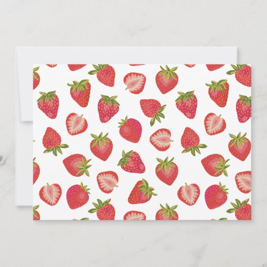 Gepersonaliseerd aardbeienpatroon notitiekaartje (Voorkant)