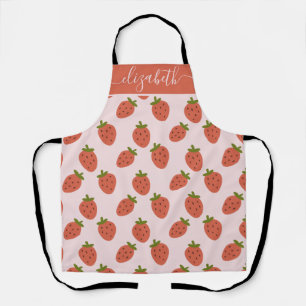 Gepersonaliseerd aardbeienpatroon schort