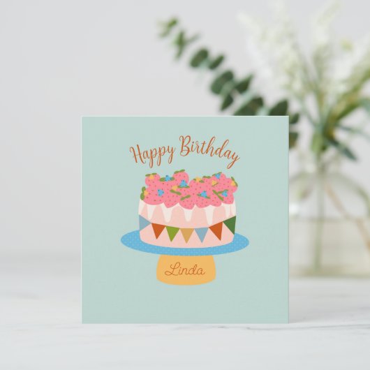 Gepersonaliseerd aardbeientaart (Staand voorkant)