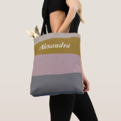 Gepersonaliseerd aardetinten minimalistisch kleure tote bag (Dichtbij)