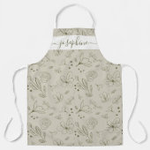 Gepersonaliseerd aardetoon bloemmotief schort (Voorkant)