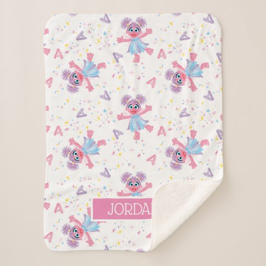 Gepersonaliseerd Abby Cadabby Sparkle Pattern Sherpa Deken (Voorkant)