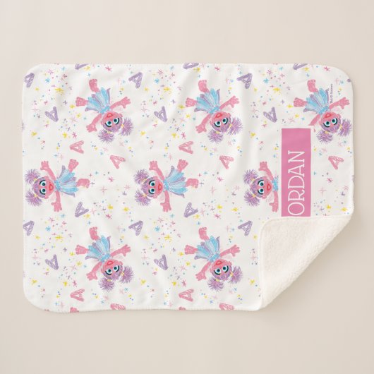 Gepersonaliseerd Abby Cadabby Sparkle Pattern Sherpa Deken (Voorkant (horizontaal))