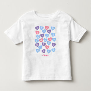 Gepersonaliseerd ABC-Shirt, alfabet Shirt, hart Kinder Shirts