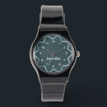Gepersonaliseerd Abstract Blauwgroen blauw ontwerp Horloge<br><div class="desc">Blauwgroen Blue Watch klaar voor u om te personaliseren met jouw tekst. ✔ OPMERKING: WIJZIG ALLEEN DE BENODIGDE SJABLOON GEBIEDEN! 😀 Indien nodig, kunt u de tekst verwijderen en beginnen met het opnieuw toevoegen van elke gewenste tekst en lettertype. 📌Als u meer aanpassingen nodig hebt, klikt u op de knop...</div>