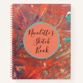 Gepersonaliseerd Abstract Bold Sinaasappel Schilde Notitieboek (Voorkant)