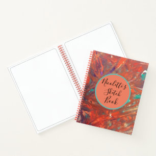 Gepersonaliseerd Abstract Bold Sinaasappel Schilde Notitieboek
