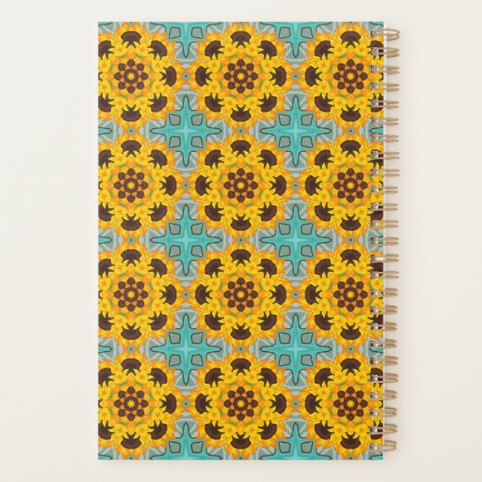 Gepersonaliseerd Abstract Floral Yellow Pattern Planner (Achterkant)