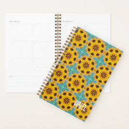 Gepersonaliseerd Abstract Floral Yellow Pattern Planner