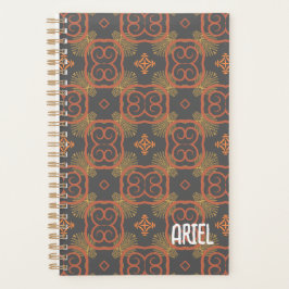 Gepersonaliseerd Abstract Herfst Retro Planner