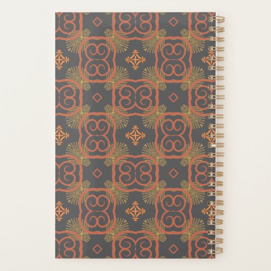 Gepersonaliseerd Abstract Herfst Retro Planner (Achterkant)