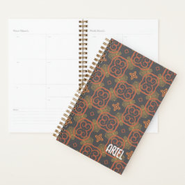Gepersonaliseerd Abstract Herfst Retro Planner