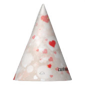 Gepersonaliseerd Abstract kleurrijk hartenpatroon Feesthoedjes (Links)