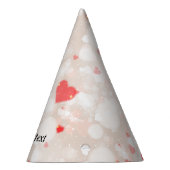 Gepersonaliseerd Abstract kleurrijk hartenpatroon Feesthoedjes (Rechts)