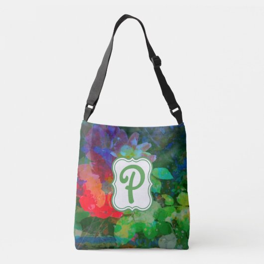 Gepersonaliseerd Abstract Monogram Roos Tuin Crossbody Tas (Achterkant)